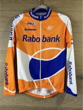AGU Rabobank Mens XS Long Sleeved Cycling Jersey Shirt Jacket Kit Mtb Top